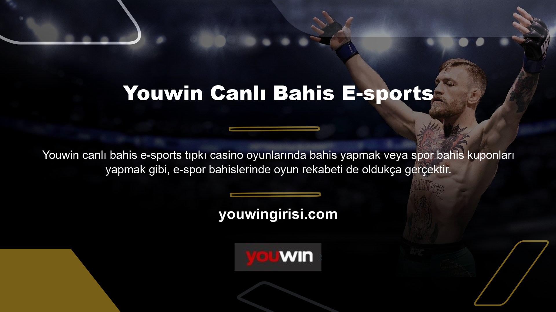 Youwin canlı e-spor bahis oranları yüksektir ve profesyonel oyuncular oyunlarında gerçek ve acımasızdır